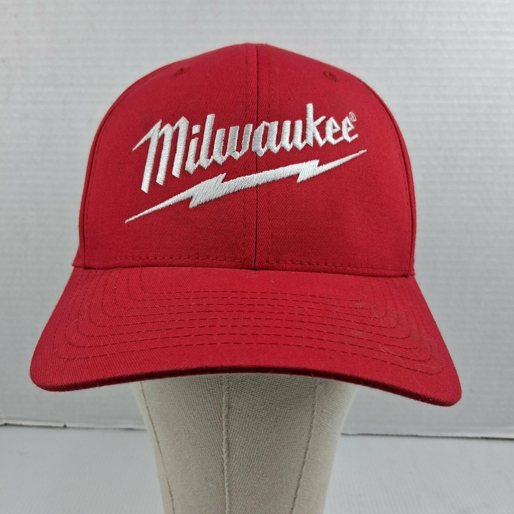 Milwaukee Power Tools Red Flexfit Baseball Cap Hat Port Authority L/XL